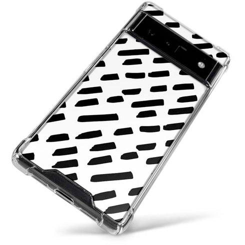 Black Dash Google Pixel 6 Clear Case